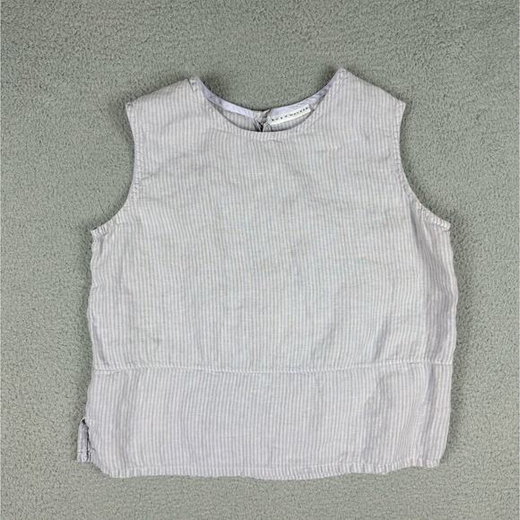 Bryn Walker Linen Top Skirt Set Women’s Small Blue Gray Pinstripe Linen USA - Picture 2 of 15